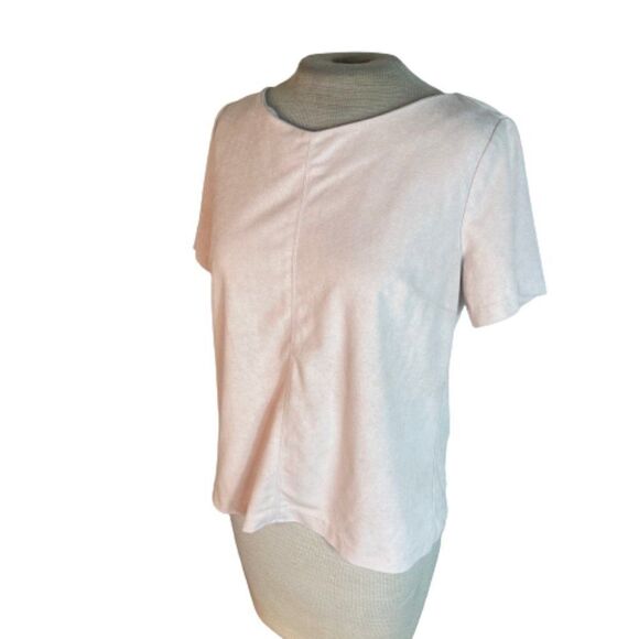 Pit Amsterdam Suede Fabric Top Shirt Blouse Pink Size 8 - Picture 3 of 4
